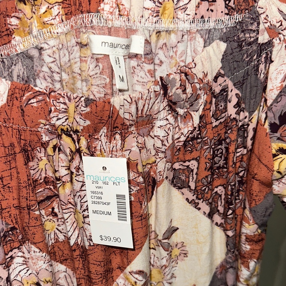 NWT- Maurices Boho Floral Dress - Picture 5 of 7